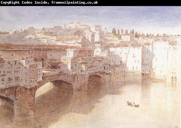 Albert goodwin,r.w.s Ponte Vecchio Florence